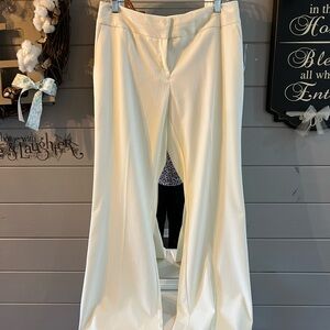 Kim Rogers Cream Wide-Leg Pants